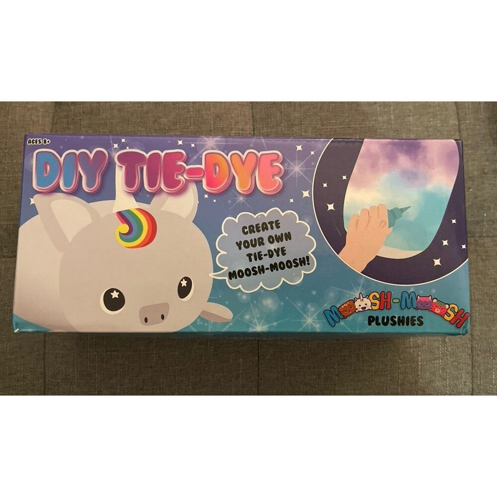 Moosh Moosh Plushies DIY Tie-Dye Craft Sparkle The Unicorn Stuffed Animal